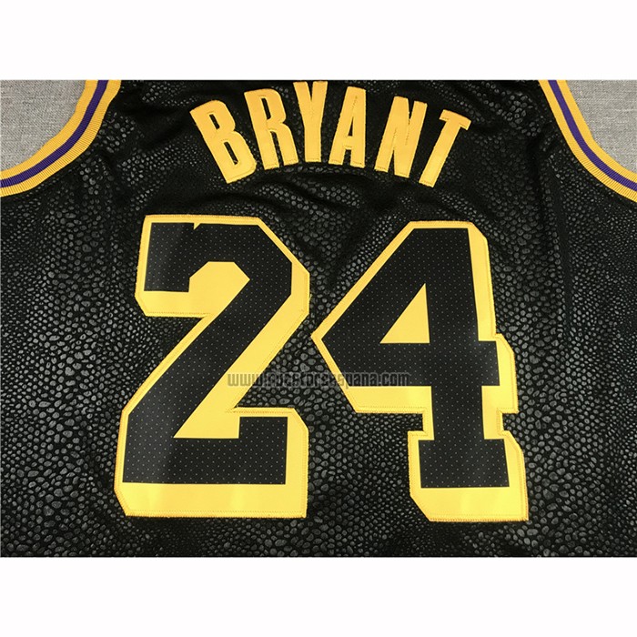 Camiseta Los Angeles Lakers Kobe Bryant NO 8 24 Black Mamba Negro